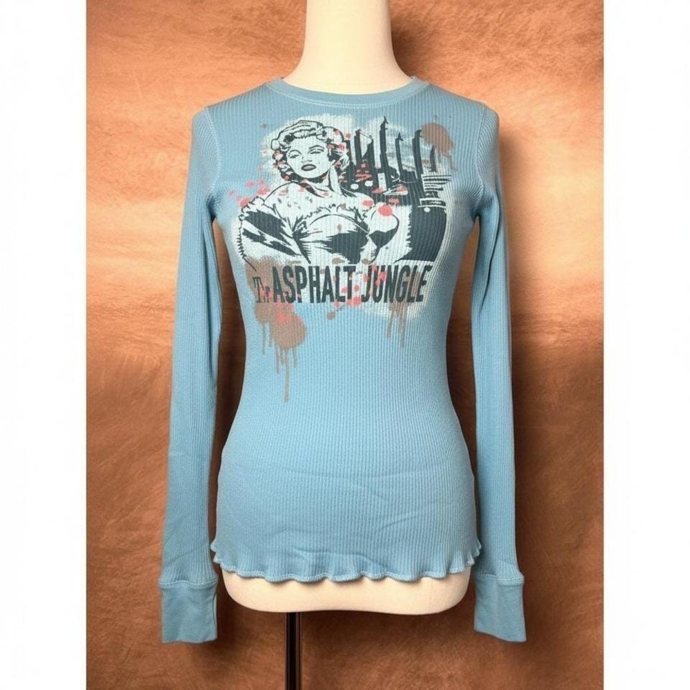 Marilyn Monroe Thermal Top Dragonfly Size M Blue